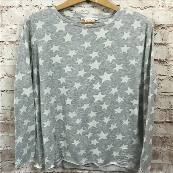 Sack’s Simple Life Star Print Shirt XL Distressed - Picture 2 of 10